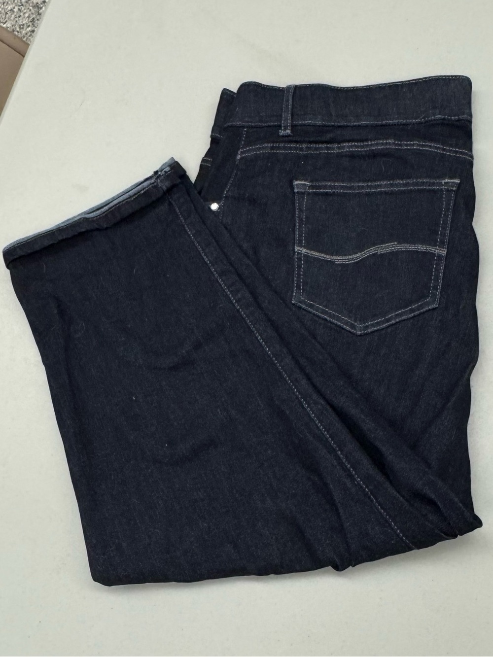 Lee Dark Indigo Straight Leg Women's Regular Fit Mid Rise Jeans size 18 Medium
